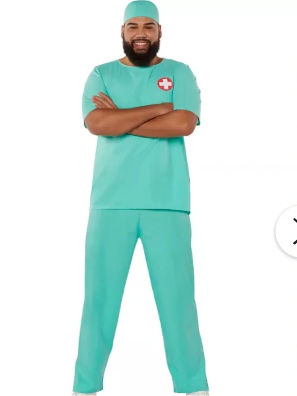 Spirit Halloween Costume ER Surgeon Scrubs Hat and Accessories Size L/XL - Picture 1 of 4